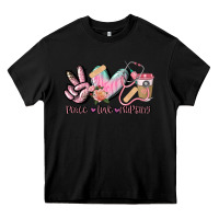 Black peace love nursing Heavy Core Tee - CowGirlArtShop