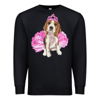 Black Balerina beagle with tutu Premium Sweatshirt - RanaPortraitStore