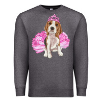 Charcoal Heather Balerina beagle with tutu Premium Sweatshirt - RanaPortraitStore