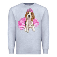 Heather Grey Balerina beagle with tutu Premium Sweatshirt - RanaPortraitStore