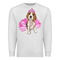 Oatmeal Heather Balerina beagle with tutu Premium Sweatshirt - RanaPortraitStore