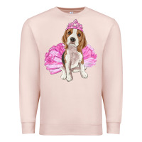 Pale Pink Balerina beagle with tutu Premium Sweatshirt - RanaPortraitStore