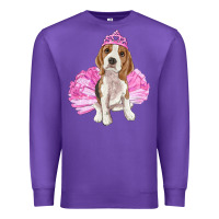 Purple Balerina beagle with tutu Premium Sweatshirt - RanaPortraitStore