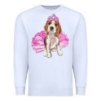 White Balerina beagle with tutu Premium Sweatshirt - RanaPortraitStore