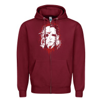 Burgundy friends horror face mashup horror movies halloween Zipper Hoodie - artisFamous