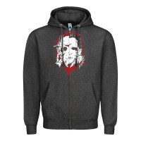 Charcoal Heather friends horror face mashup horror movies halloween Zipper Hoodie - artisFamous