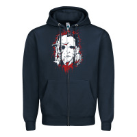 Navy friends horror face mashup horror movies halloween Zipper Hoodie - artisFamous