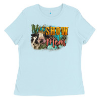 Baby Blue Show mom cow Mother's Day Ladies Tee - FaDigitalArtStudio