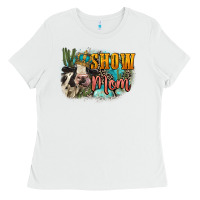 White Show mom cow Mother's Day Ladies Tee - FaDigitalArtStudio