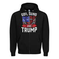 Black god guns and trump Zipper Hoodie - artisFamous