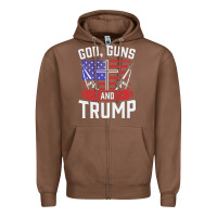 Chestnut god guns and trump Zipper Hoodie - artisFamous