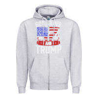 Heather Grey god guns and trump Zipper Hoodie - artisFamous