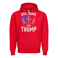 Red god guns and trump Zipper Hoodie - artisFamous