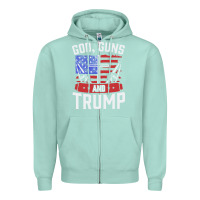Seafoam god guns and trump Zipper Hoodie - artisFamous