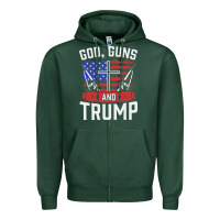 God Guns And Trump Zipper Hoodie | Teevron