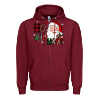 Burgundy ho ho ho Zipper Hoodie - JahusDesignShop