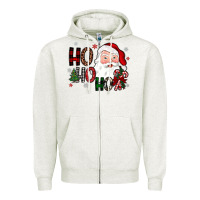 Oatmeal Heather ho ho ho Zipper Hoodie - JahusDesignShop