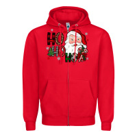 Red ho ho ho Zipper Hoodie - JahusDesignShop