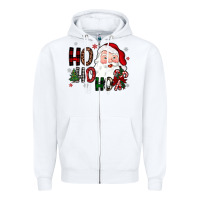 White ho ho ho Zipper Hoodie - JahusDesignShop
