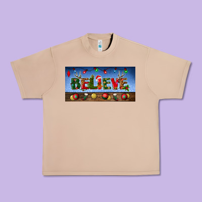 Christmas Believe License Plate Urban Heavy Tee Designed By Bundleandbundleshop