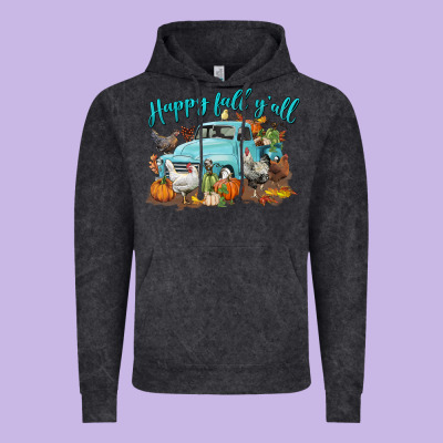 Happy Fall Y'all Vintage Hoodie Designed By Lillyallendesigns