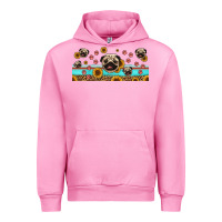 Fuchsia Pink western pug dogs Urban Hoodie - Jasminsmagicworld