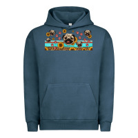 Pigment Midnight Navy western pug dogs Urban Hoodie - Jasminsmagicworld