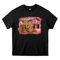 Black Valentine's day mama cow and baby cows Heavy Core Tee - RanaPortraitStore