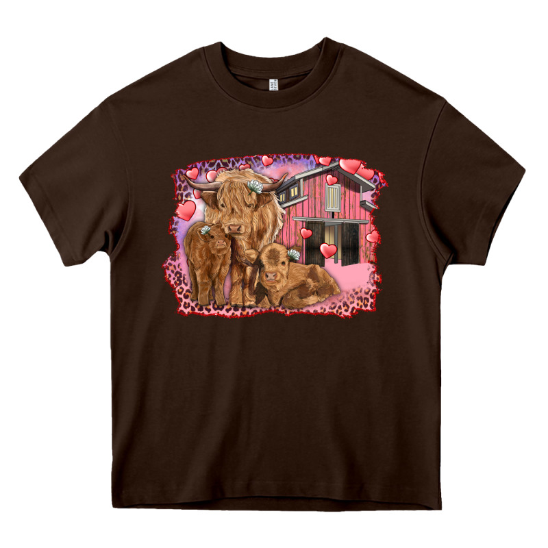 Valentine's Day Mama Cow And Baby Cows Heavy Core Tee by RanaPortraitStore | Teevron