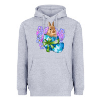 Heather Grey easter bunny egg flowers Heavyweight Hoodie - RanaPortraitStore