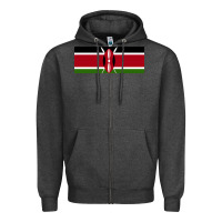 Charcoal Heather kenya flag Zipper Hoodie - artisFamous