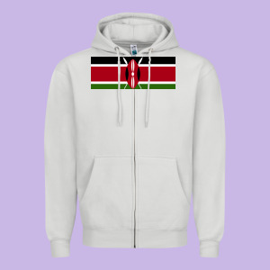 Kenya Flag Zipper Hoodie Designed By Artisfamous