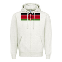 Oatmeal Heather kenya flag Zipper Hoodie - artisFamous