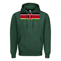 Sports Green kenya flag Zipper Hoodie - artisFamous