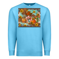 Ocean Blue Fall heifer cow Premium Sweatshirt - RanaPortraitStore