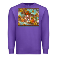 Purple Fall heifer cow Premium Sweatshirt - RanaPortraitStore