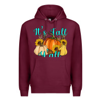 Burgundy it's fall y'all Premium Hoodie - Artiststas