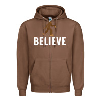 Chestnut believe bigfoot white Zipper Hoodie - artisFamous