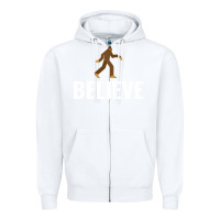 White believe bigfoot white Zipper Hoodie - artisFamous