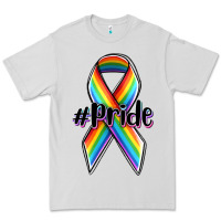 Dove Grey pride lgbtq awareness ribbon Premium Tee - OliviaCreatesArt