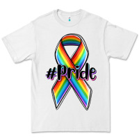 White pride lgbtq awareness ribbon Premium Tee - OliviaCreatesArt