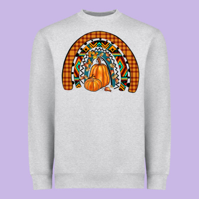 Fall Pumpkin Rainbow Heavyweight Sweatshirt Designed By Jahusdesignshop