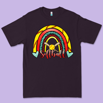 Softball Rainbow Premium Tee Designed By Ranaportraitstore