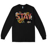 Black Stay Groovy Long Sleeve Tee - CowhideDigitalArt