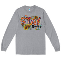 Heather Grey Stay Groovy Long Sleeve Tee - CowhideDigitalArt