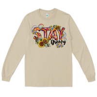 Mushroom Stay Groovy Long Sleeve Tee - CowhideDigitalArt