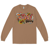 Toasted Coconut Stay Groovy Long Sleeve Tee - CowhideDigitalArt