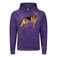 Cloud Purple German Shepherd Dog Illustrations Vintage Hoodie - LillyAllenDesigns