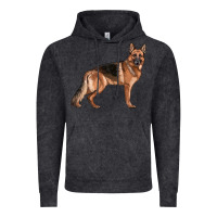 Vintage Black German Shepherd Dog Illustrations Vintage Hoodie - LillyAllenDesigns