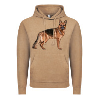 Vintage Coffee German Shepherd Dog Illustrations Vintage Hoodie - LillyAllenDesigns